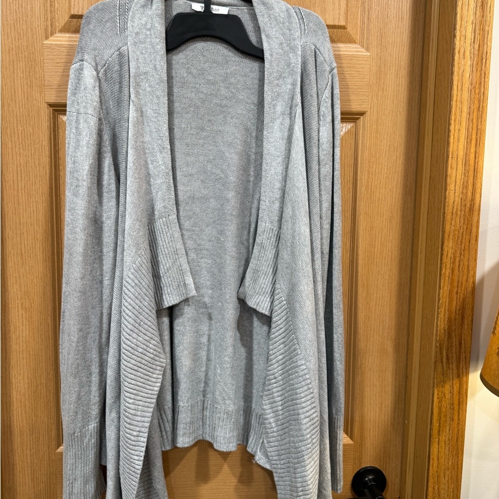 White House Black Market Light Gray Cardigan - Picture 2 of 4